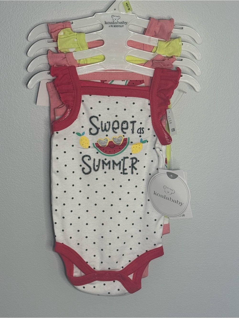 Koala Baby "Sweet as Summer" 4 pack One-Piece - bodysuits